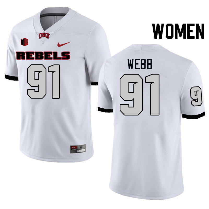 Women #91 Cooper Webb UNLV Rebels College Football Jerseys Stitched-White